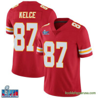 Mens Kansas City Chiefs Travis Kelce Red Authentic Team Color Vapor Untouchable Super Bowl Lvii Patch Kcc216 Jersey C2999